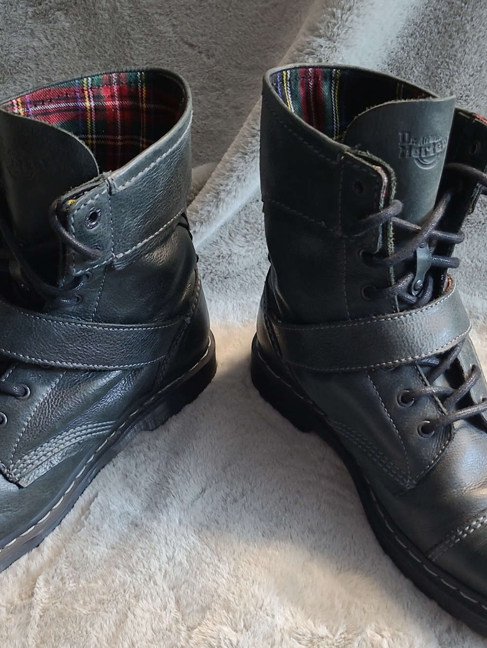 Dr. Martens 12153 Mid Calf Biker Style Leather Boots Mens 12 - Picture 8 of 10